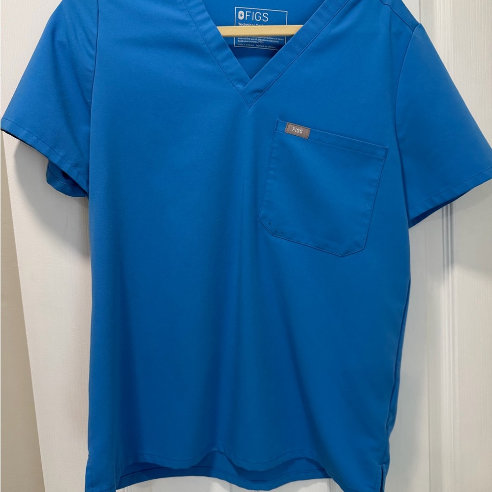 FIGS Women's Catarina Blue V-Neck Scrub Top